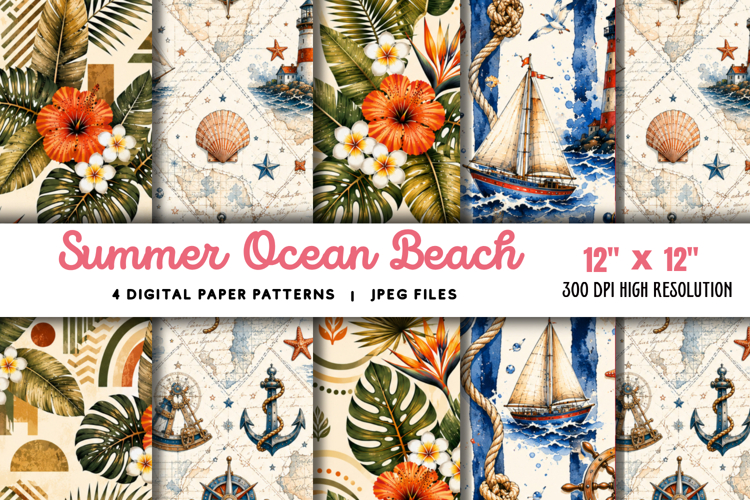 Summer Ocean Beach Junk Journal JPG