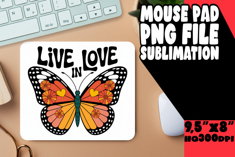 BLISSFUL mouse pad Playful Design, Butterfly example image 1