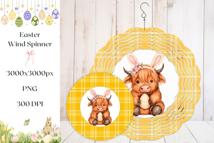 Cartoon Easter Cow Wind Spinner, Easter Eggs Wind Spinner