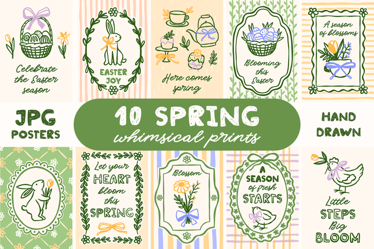 10 Coquette Spring Wall Art Bundle
