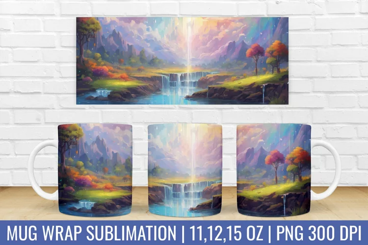 Landscape Mug Wrap | Mug Sublimation Design