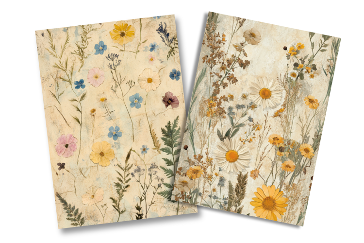 Vintage Wildflower Junk Journal Pages