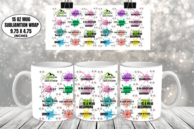 Motivational Mug Wrap Sublimation example image 1