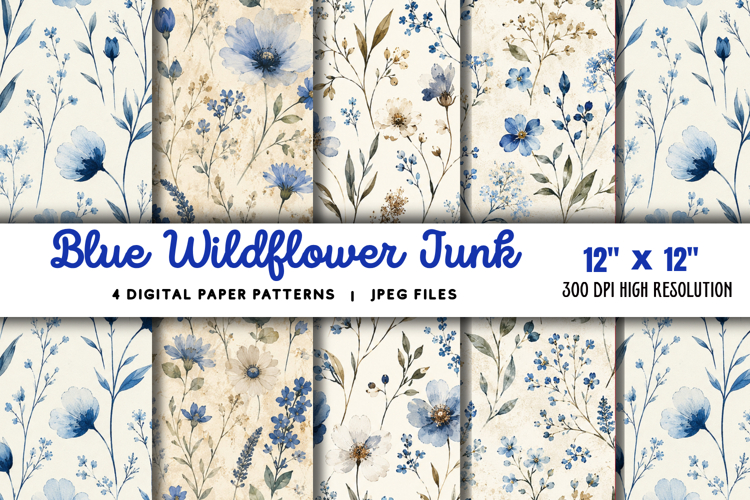 Blue Wildflower Junk Journal JPG