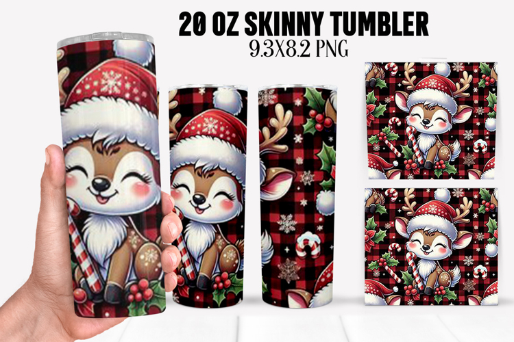 Christmas Deer Tumbler Sublimation ,20 oz Tumbler Wrap