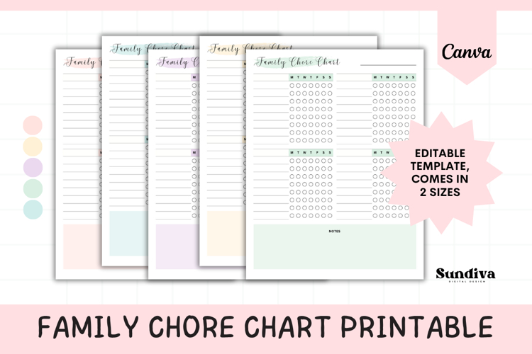 Family Chore Chart Canva Template 2