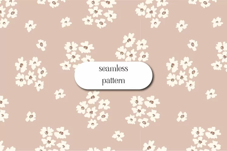 Cute minimalist seamless pattern with tiny flowers