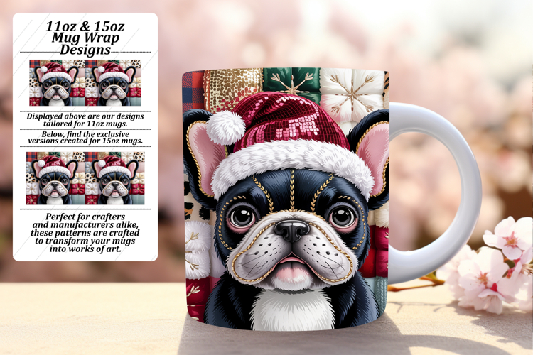 Vibrant 15oz Mug Wrap Png Template , Holiday Pets