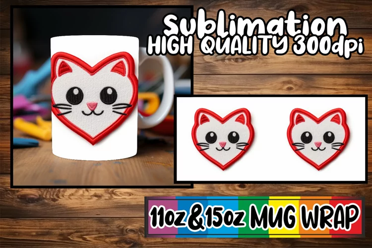 3D Embroidered Romance: Mug Wrap for Lovers