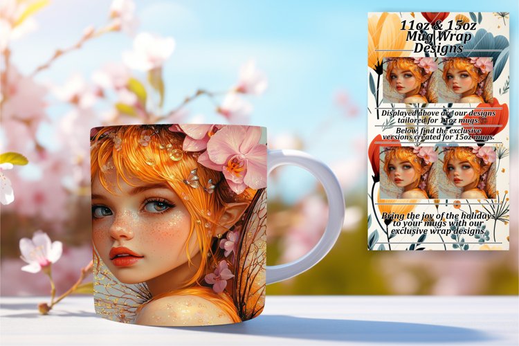 Radiant 15oz Mug Wrap Png Template , Fairy