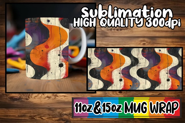 Graffiti Mug Wrap Sublimation Spring Pattern