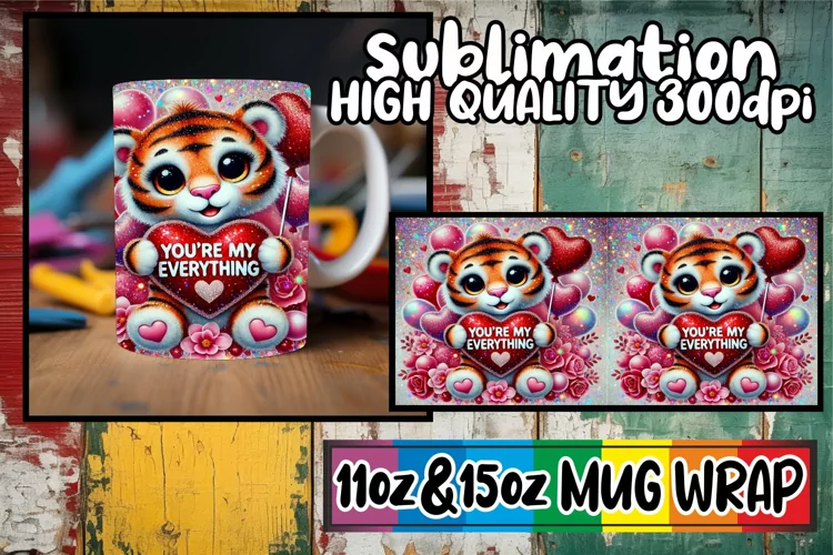 Blissful sunsets 11oz 15oz sublimation wrap, Valentines