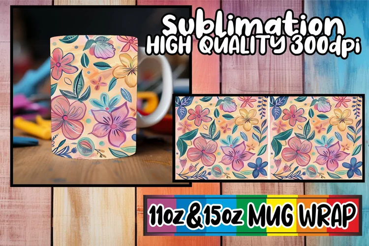 Color Splash Abstract Mug Wrap Sublimation 11oz 15oz