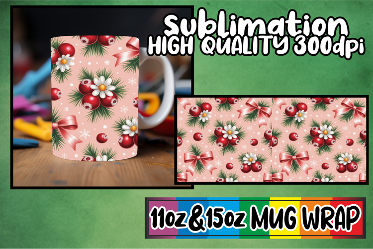 Bright journeys sublimation mug wrap, Christmas