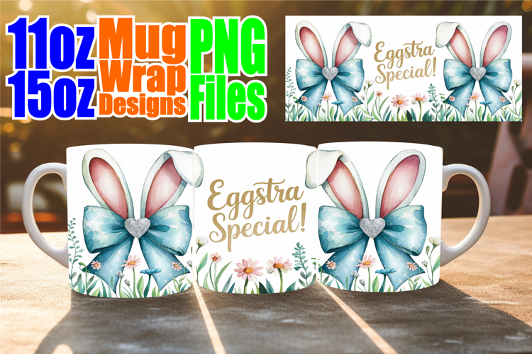 Wholesome joys 11oz 15oz mug wrap, Easter Bow