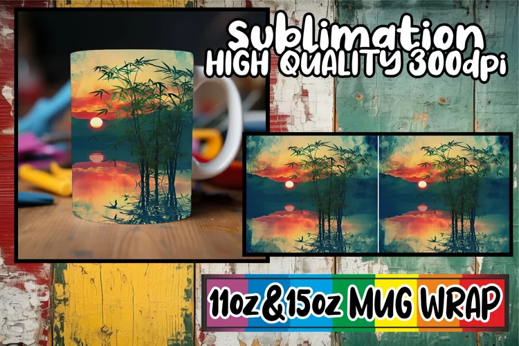 Vintage Blossom Magic: Mug Wrap Sublimation