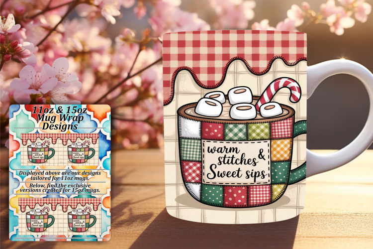 Custom 11oz Mug Wrap Png Design , Holiday