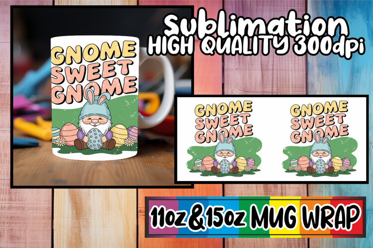 Whimsical nights sublimation print wrap, Easter Gnome example image 1