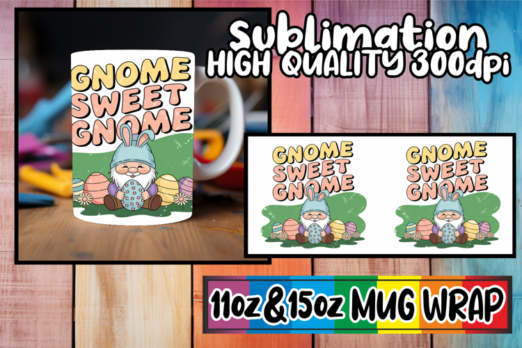 Whimsical nights sublimation print wrap, Easter Gnome