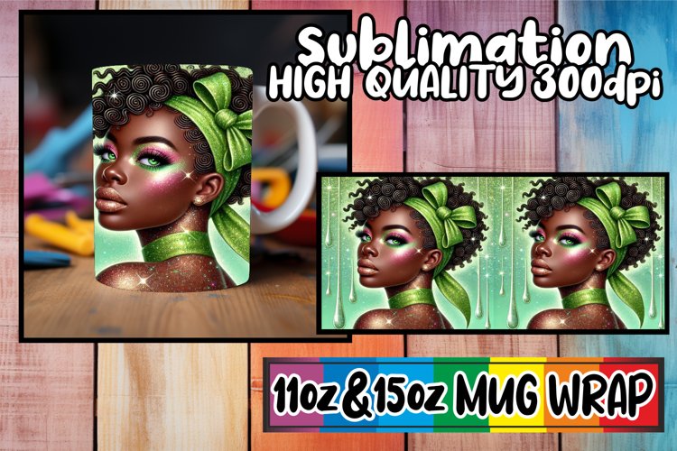 Cozy escapes 11oz 15oz sublimation wrap, Afro Girl example image 1