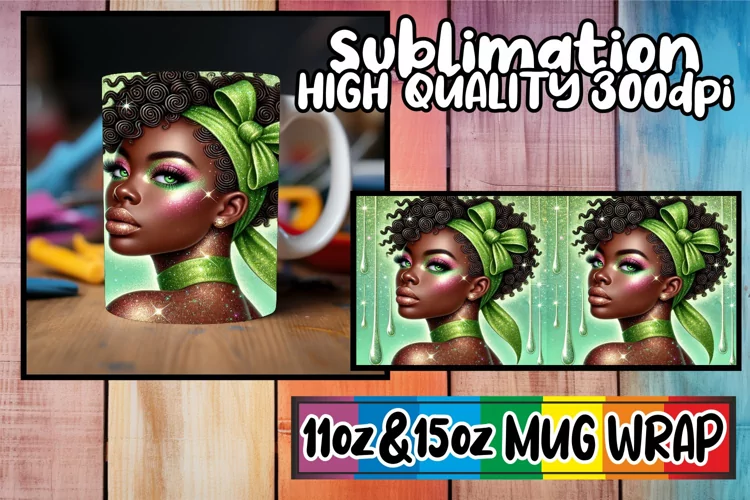 Cozy escapes 11oz 15oz sublimation wrap, Afro Girl