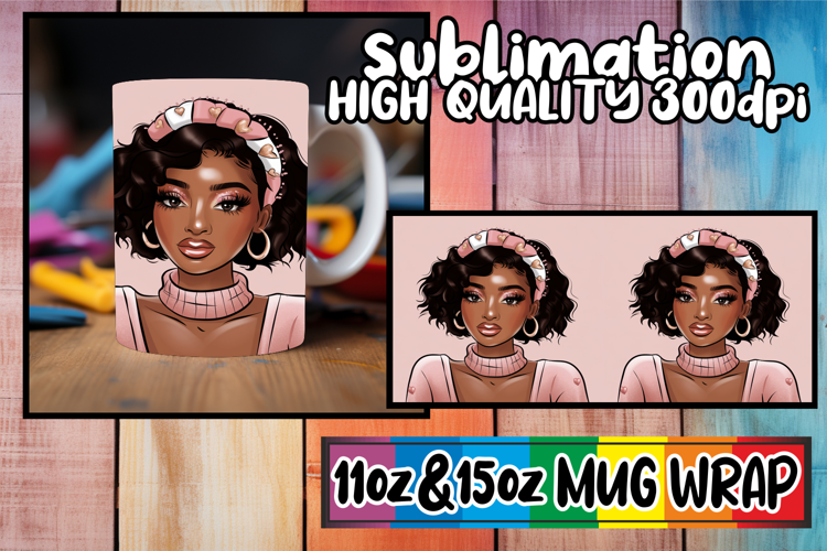 Magical vibes 11oz 15oz sublimation wrap, Afro Girl