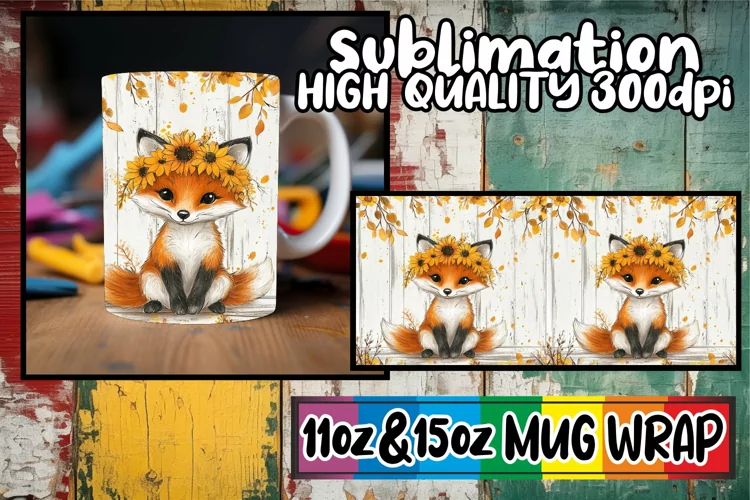 Watercolor Spring Animal Mug Wrap | 11oz 15oz Sublimation