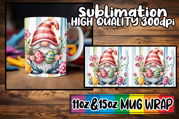 Wholesome days 11oz 15oz sublimation wrap, Easter Gnomes