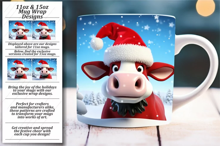 Winter's Vibrant Palette: Sublimation Holiday Mug