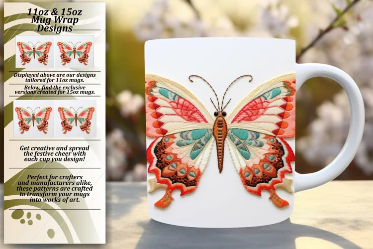 Enchanted Butterfly Mug Wrap Pattern