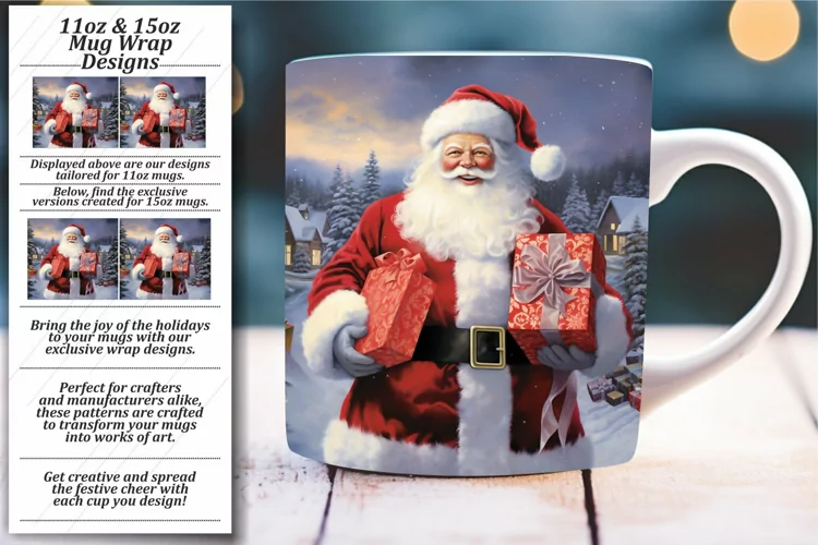 Winter's Vibrant Palette: Sublimation Holiday Mug