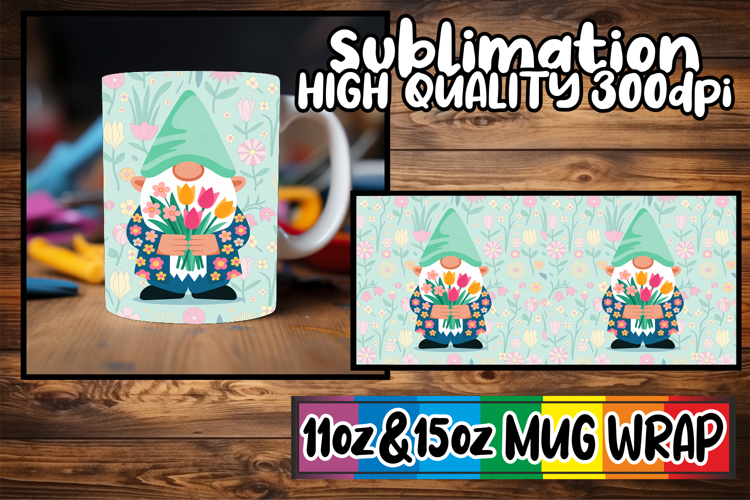 Nostalgic dreams 11oz 15oz mug wrap, Gnomes