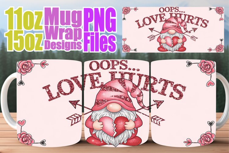 Sweet vibes 11oz 15oz sublimation wrap, Valentines example image 1