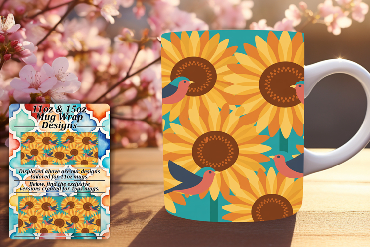 Stunning 11oz Mug Wrap Png Template , Birds