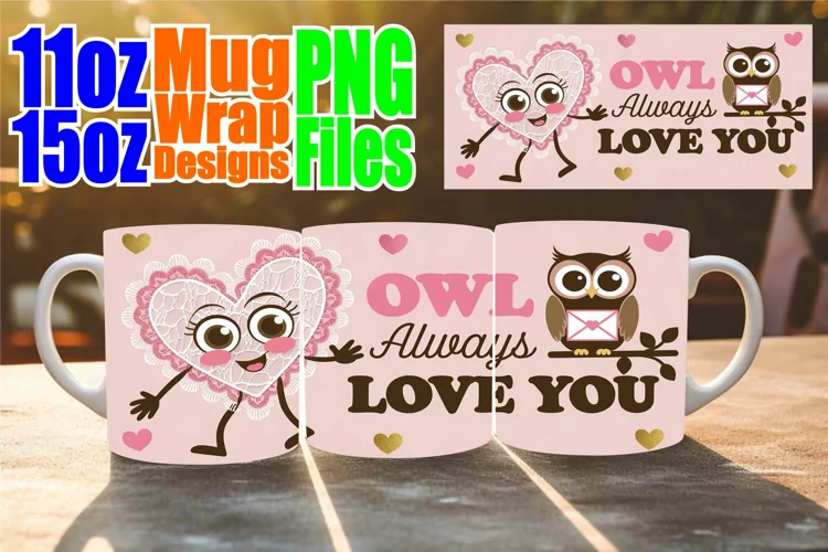 Cheerful smiles 11oz 15oz sublimation wrap, Valentines