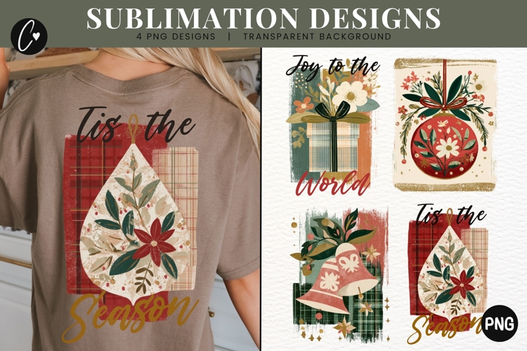 4 Vintage Christmas PNG Sublimation
