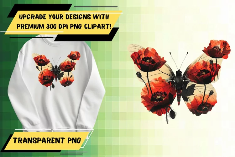 Fluttering Flowers: Butterfly Sublimation Design