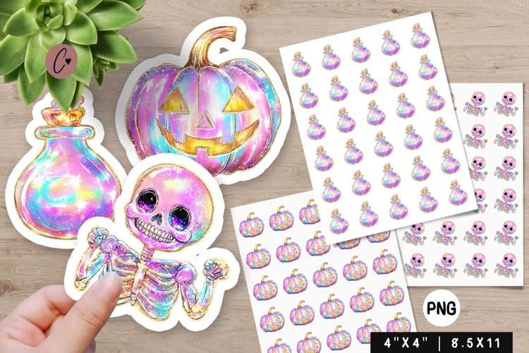Iridescent Halloween Stickers | Halloween PNG