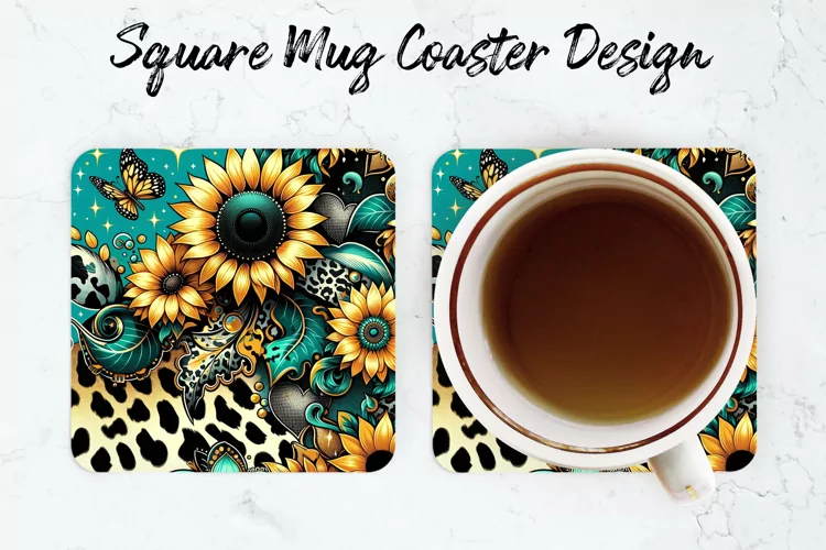 Sunflower Mug coaster | Coaster | Sublimation