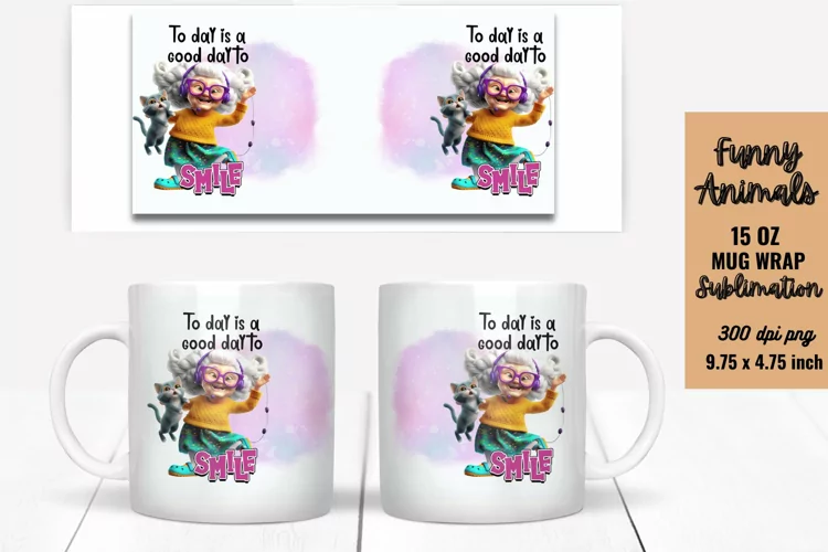 Funny Animals Mug Wrap Sublimation, Mug Wrap PNG
