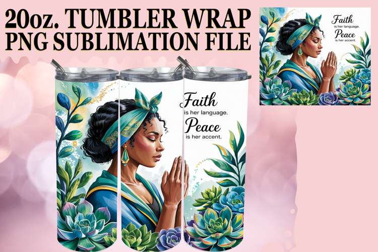 RADIANT GIFT 20oz TUMBLER WRAP, Praying Woman