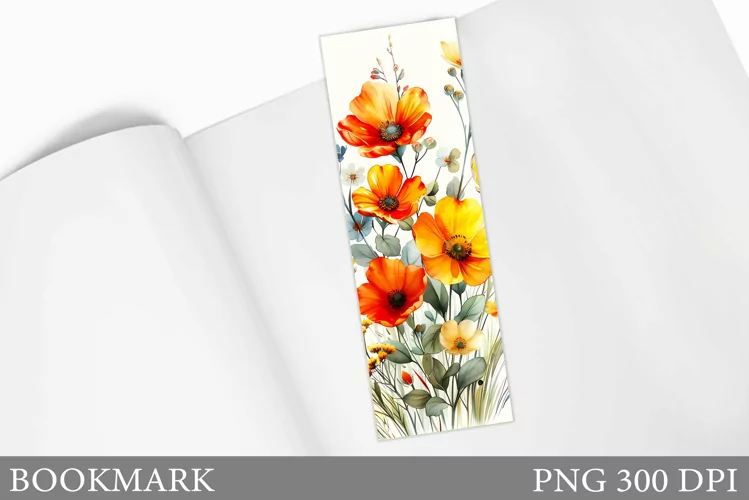Floral Bookmark Design. Flowers Bookmark Sublimation