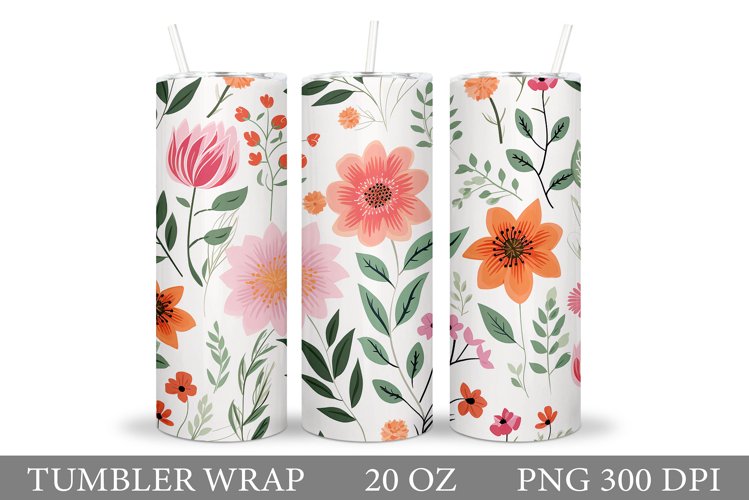 Flowers Tumbler Design. Flowers Tumbler Sublimation
