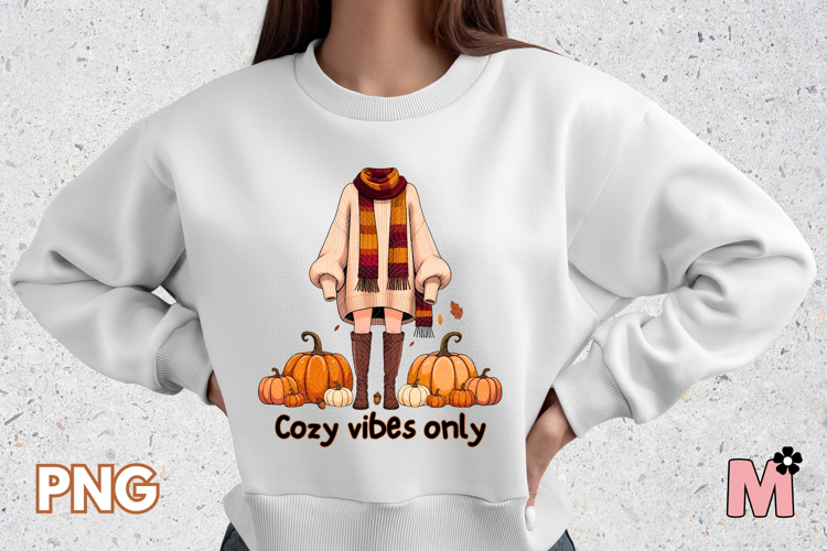 Cozy vibes only Fall PNG | Fall Sublimation Design