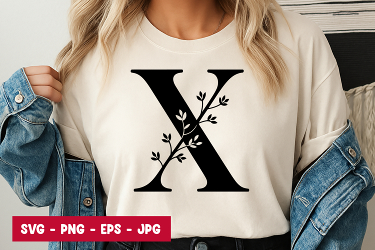 Floral Alphabet Svg Image 24