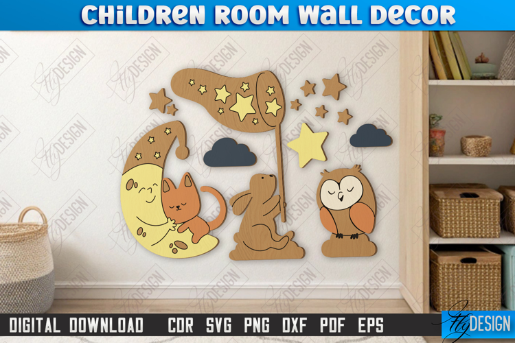 Children Room Wall Décor Laser Cut | Nursery Décor | Animals