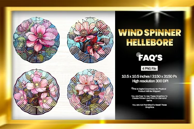 Hellebore Wind Spinner Sublimation - 04 Variations