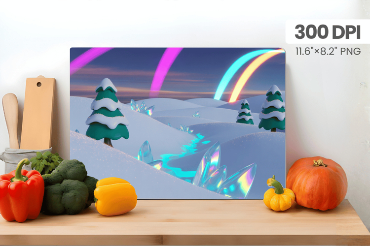 Winter Christmas Wonderland Cutting Board PNG Sublimation