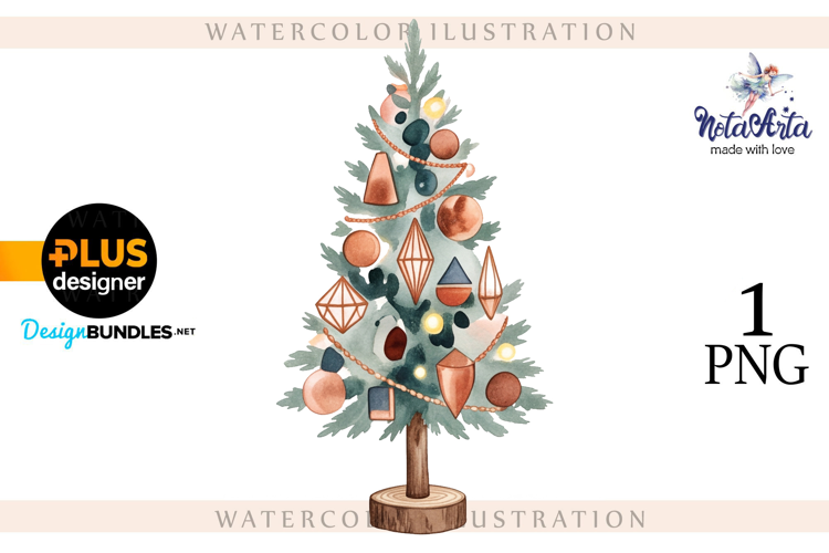 Watercolor Christmas Tree, Christmas tree, Happy Christmas
