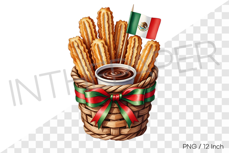 Sweet cinnamon churros with chocolate dip PNG Clipart